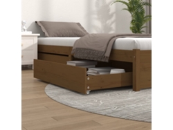 Cajones De Cama 2 Unidades Madera Maciza De Pino Marrón Miel