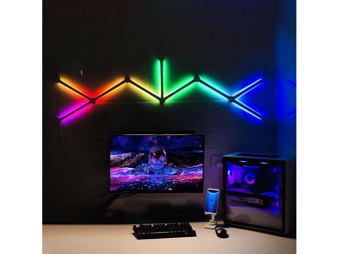 Barras de luz empalmables USB de 5 V para bricolaje - Blitzwill BW-SL1 RGBIC LED Tuya Wifi Control inteligente Música Sync Funciona con Alexa y Asistente de Google para decoración