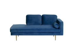Chaise longue derecho BELIANI Miramas de Terciopelo Azul 171x79x63