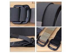 Cinturón Táctico De Nailon Elástico Negro Para Hombre De Enniu Ideal Para Pantalones Vaqueros Cinturón De Lona Con Hebilla Metálica De Doble Anillo