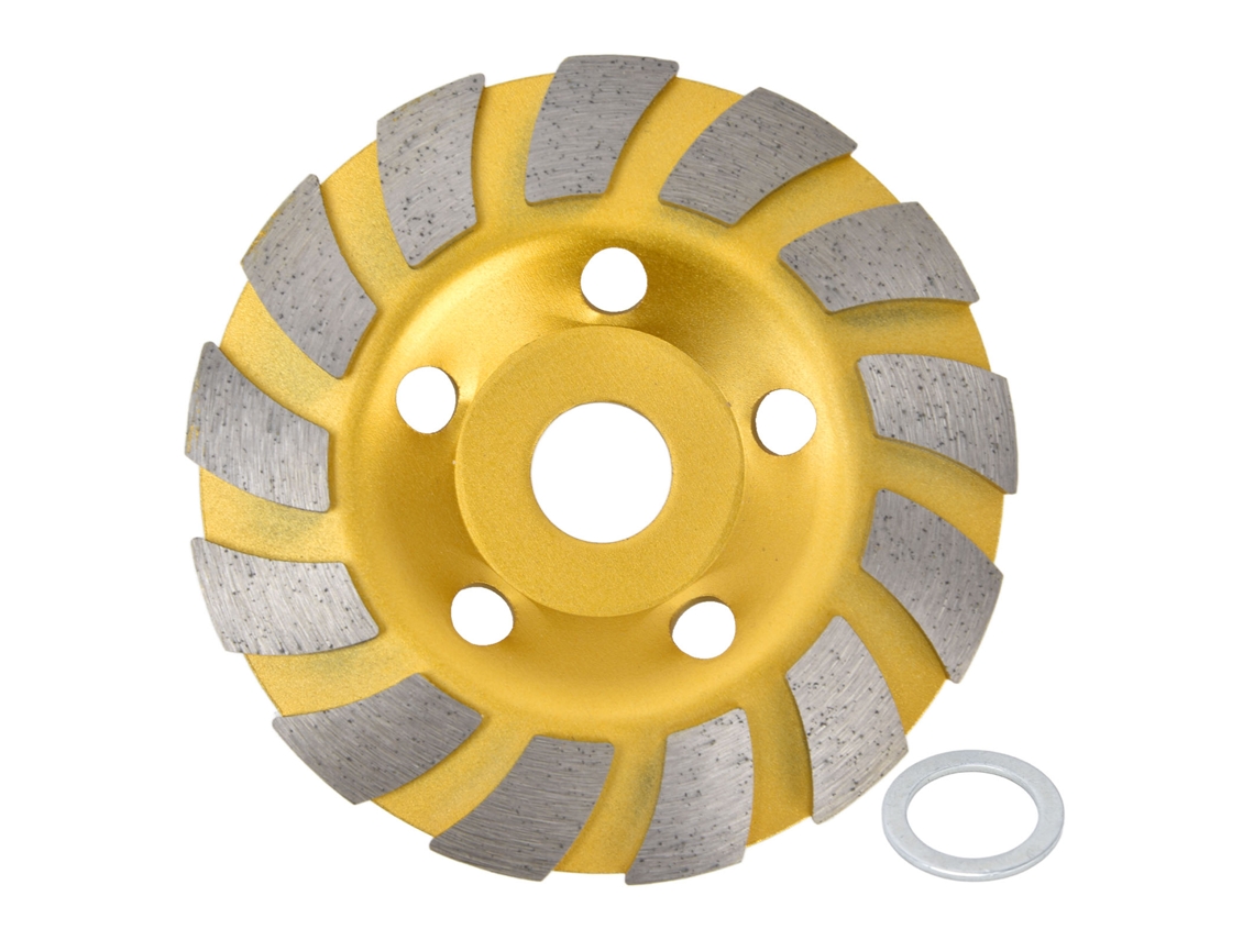 Disco de desbaste diamantado turbo com segmentos para concreto, disco copo de 125 mm, corte rápido para betoneira.