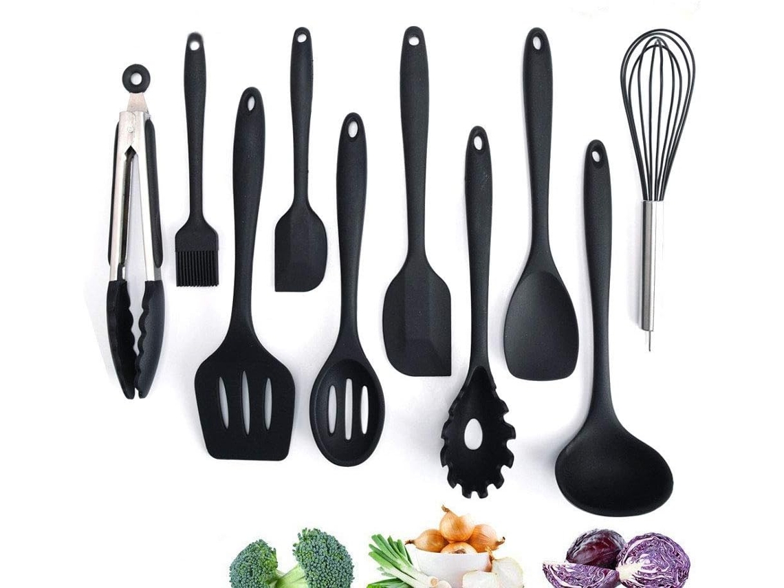 Conjunto de Cozinha Silicone Utensílios Avançados Resistentes Ao Calor Acessórios Ferra 
