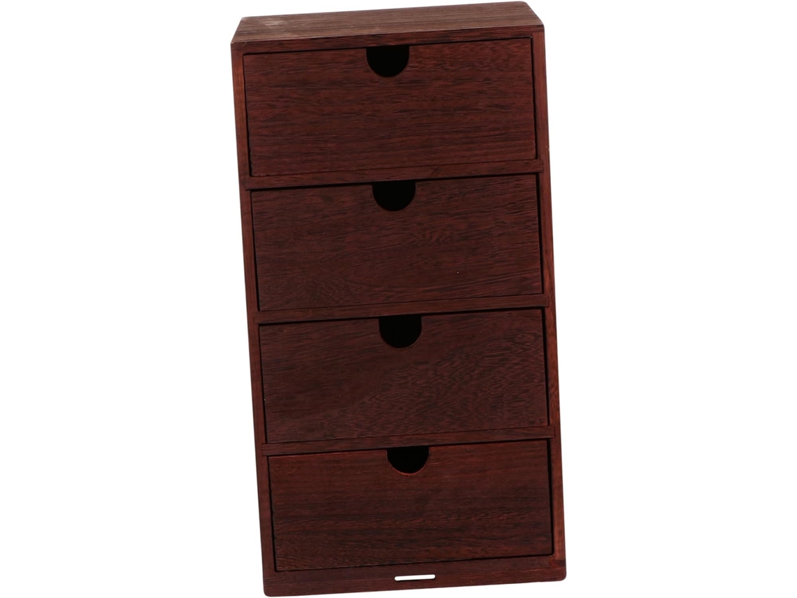 Caja Organizadora De Mesa De Madera Con Cuatro Niveles Para Artículos De Papelería Y Cosméticos.