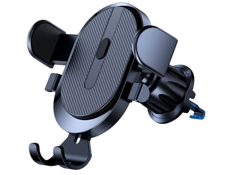 Soporte para teléfono de coche con clip de gancho ventilado, rotación de 360°, universal (negro) CHRONUS