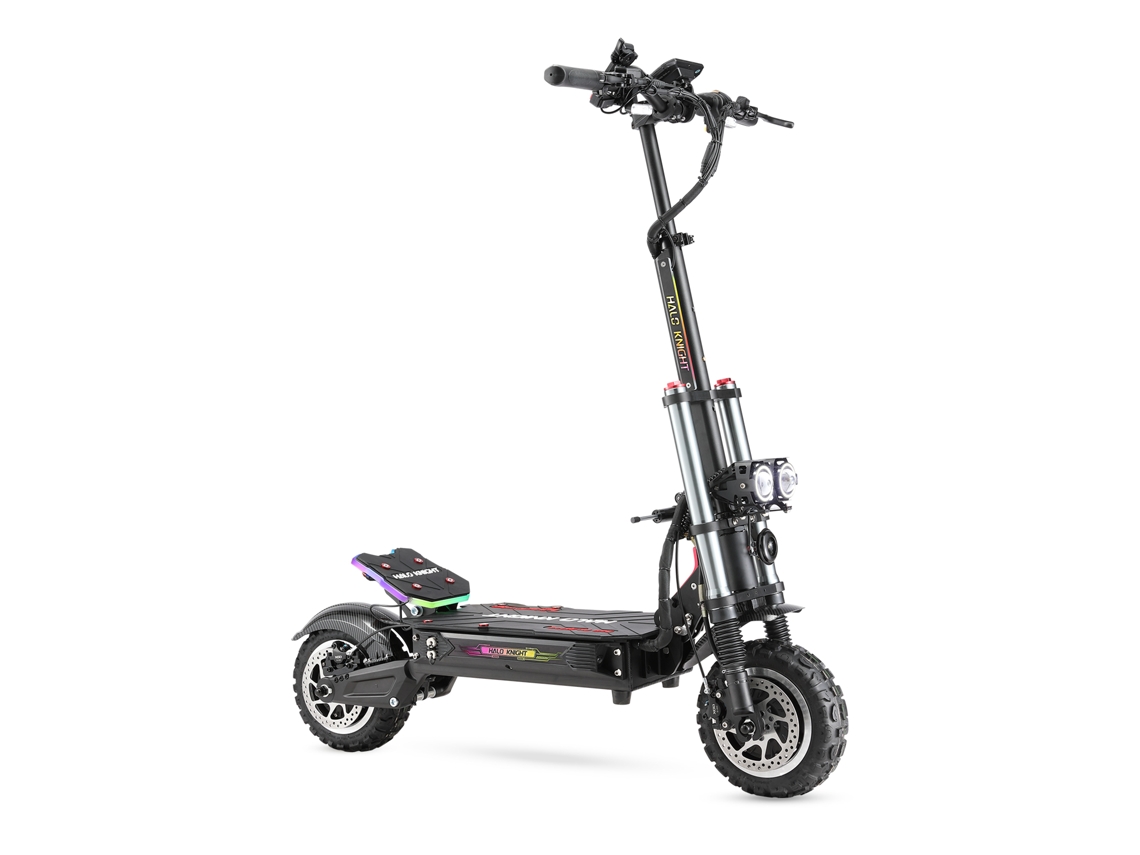 Patinete eléctrico Halo Knight T107 Pro con neumáticos todoterreno de 11 pulgadas, dos motores de 3000w x 2 y una batería de 60v 38,4ah.