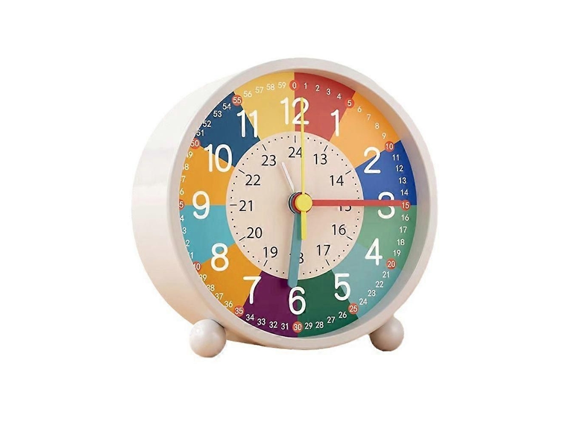 Reloj despertador silencioso para niños, reloj despertador de escritorio USB, sin tictac, ideal para la educación infantil temprana de niños y niñas. GOKOCO