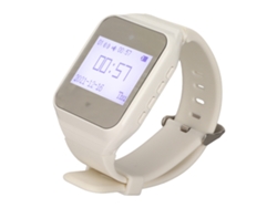 Pulseira Pager Lcd Com Calendário E Alarme Vibration Sistema De Chamada Sem Fio Uk Plug Branco