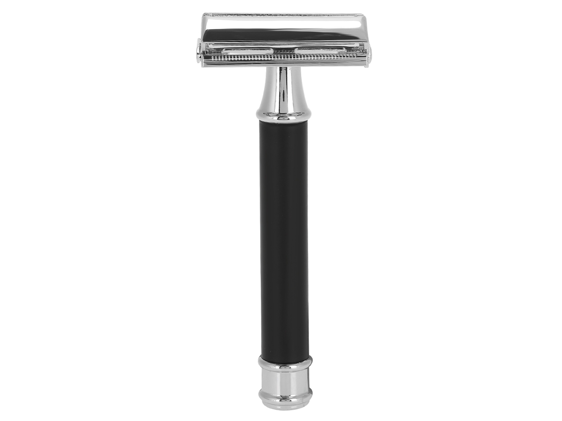 Navaja De Seguridad Clásica De Doble Filo Placada En Acero Inoxidable Para Hombres, Afeitadora De Barba
