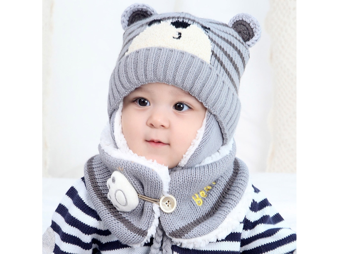 Gorro De Punto Con Orejeras Y Bufanda Para Bebé, Ideal Para El Invierno, De 6 A 24 Meses.