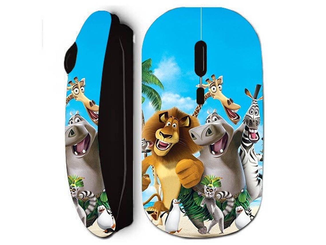 Ratón inalámbrico negro Anime Madagascar Maniacase