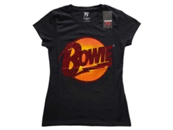 Camiseta ROCK OFF David Bowie - Diamond Dogs Logo Negro (Talla: L)