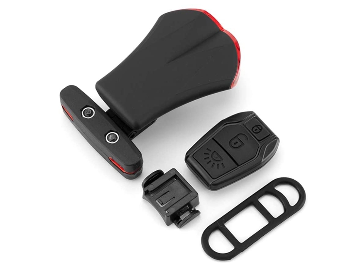 Luz trasera de bicicleta + alarma antirrobo luces de bicicleta lámpara de bicicleta recargable por Usb Control remoto inalámbrico Fro-Silver ENZONS
