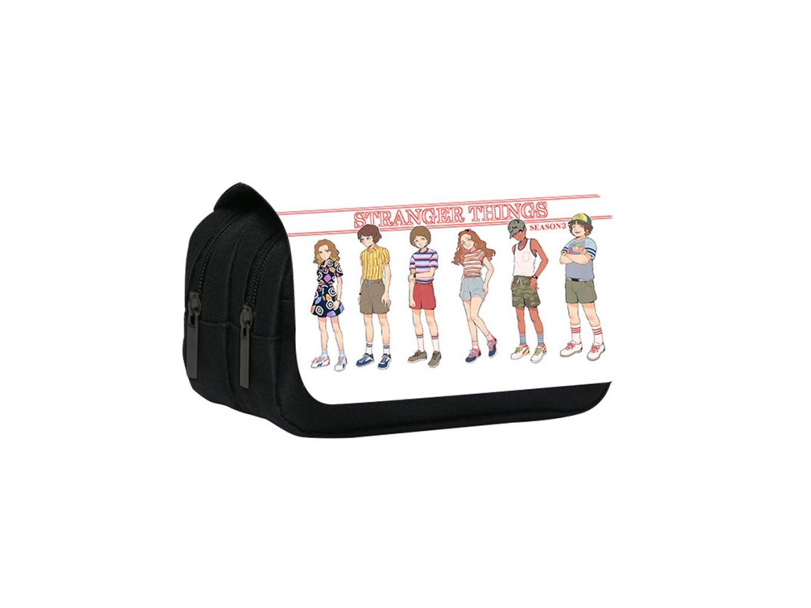 Estuche para lápices Bjww con cremallera, estampado de serie de televisión, doble capa, material escolar para niños, niñas y estudiantes.