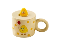 Taza Panda de 450 ml, taza de silicona de alto valor con tapa, taza de cerámica para niñas NEVEANCE