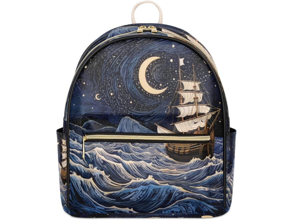 Mochila Tropicallife Estampado Barco Acuarela Para Mujeres Niñas Niños Mochila Cuero Escuela Viajes Uso Cas