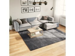 Alfombra De Pelo Corto Suave Lavable Huarte Antracita 240x240cm