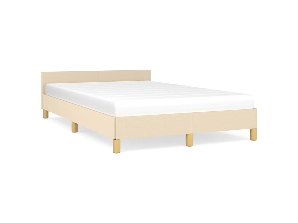 Maison Exclusive - Estructura De Cama Sin Colchón Tela Crema 120x200 Cm