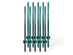 Postes Para Valla Relaxdays, Set De 10, Para Malla De Alambre, Para Clavar, 90 Cm, Perfil U, Jardín, Acero, Verde