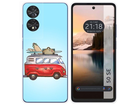 Funda Diseño Furgoneta para Tcl 50 Se TUMUNDOSMARTPHONE Multicolor