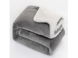 Manta Eifson De Franela Supersuave De Doble Cara, Gris, 130 X 157 Cm