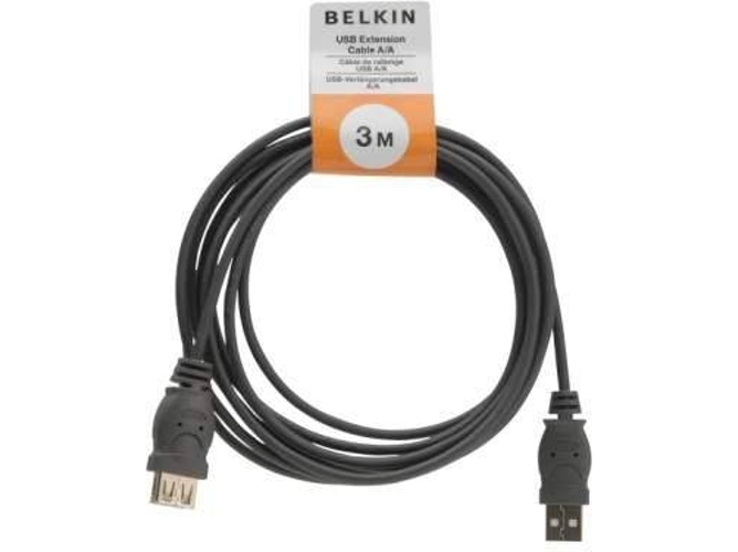 Cable USB BELKIN USB A/USB B 3 m Macho/Hembra Negro