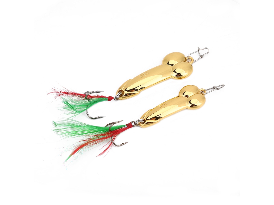 Kit De Señuelos Metálicos Para Pesca Con Vibración, 2 Piezas, Señuelos Duros Con Anzuelo (10 G Dorados + 15 G Dorados)