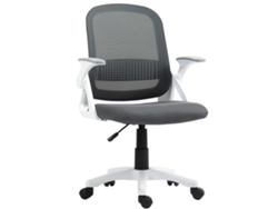 Silla De Oficina Ergonómica, Silla De Oficina De Malla Con Reposabrazos Abatibles, Altura Regulable, Gris.
