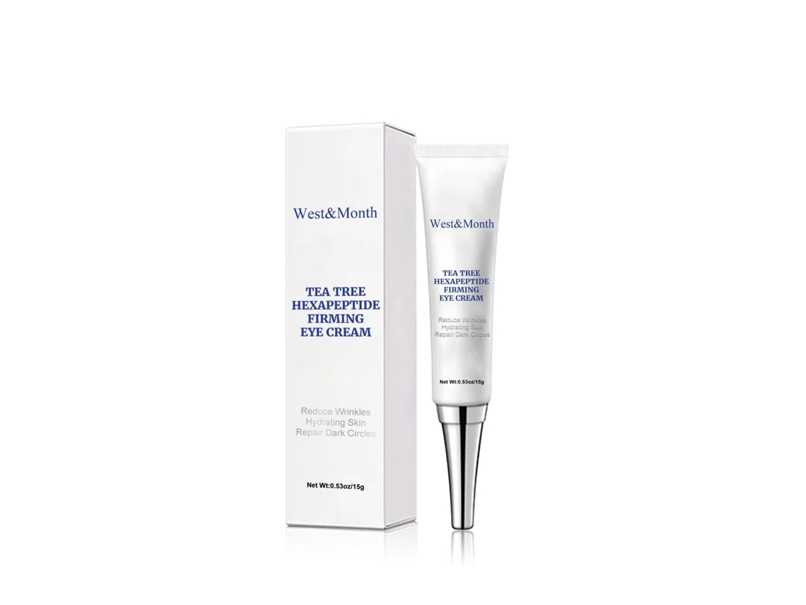 Crema reafirmante para el contorno de ojos con hexapéptido de árbol de té.
