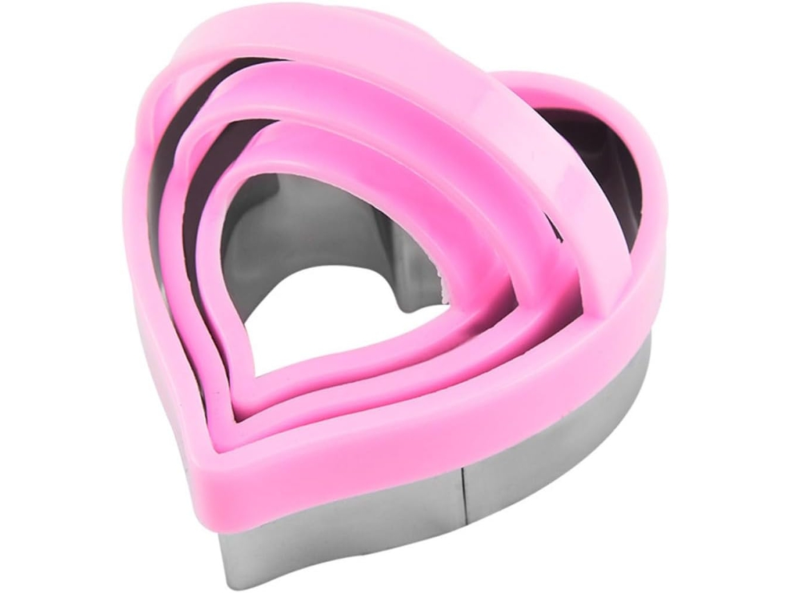 Juego De Cortadores De Galletas De Acero Inoxidable Con Forma De Corazón, 2 Piezas, Antiadherentes.