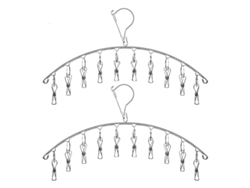 2026-linjou Portarrollos De Acero Inoxidable Con 10 Pinzas Antiviento (2 Pack) Para Calcetines Ropa Pequeña
