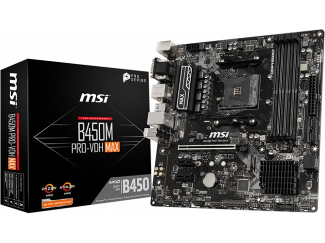 Placa Base MSI B450M PRO-VDH Max (Socket AM4 - AMD B450 - Micro-ATX)
