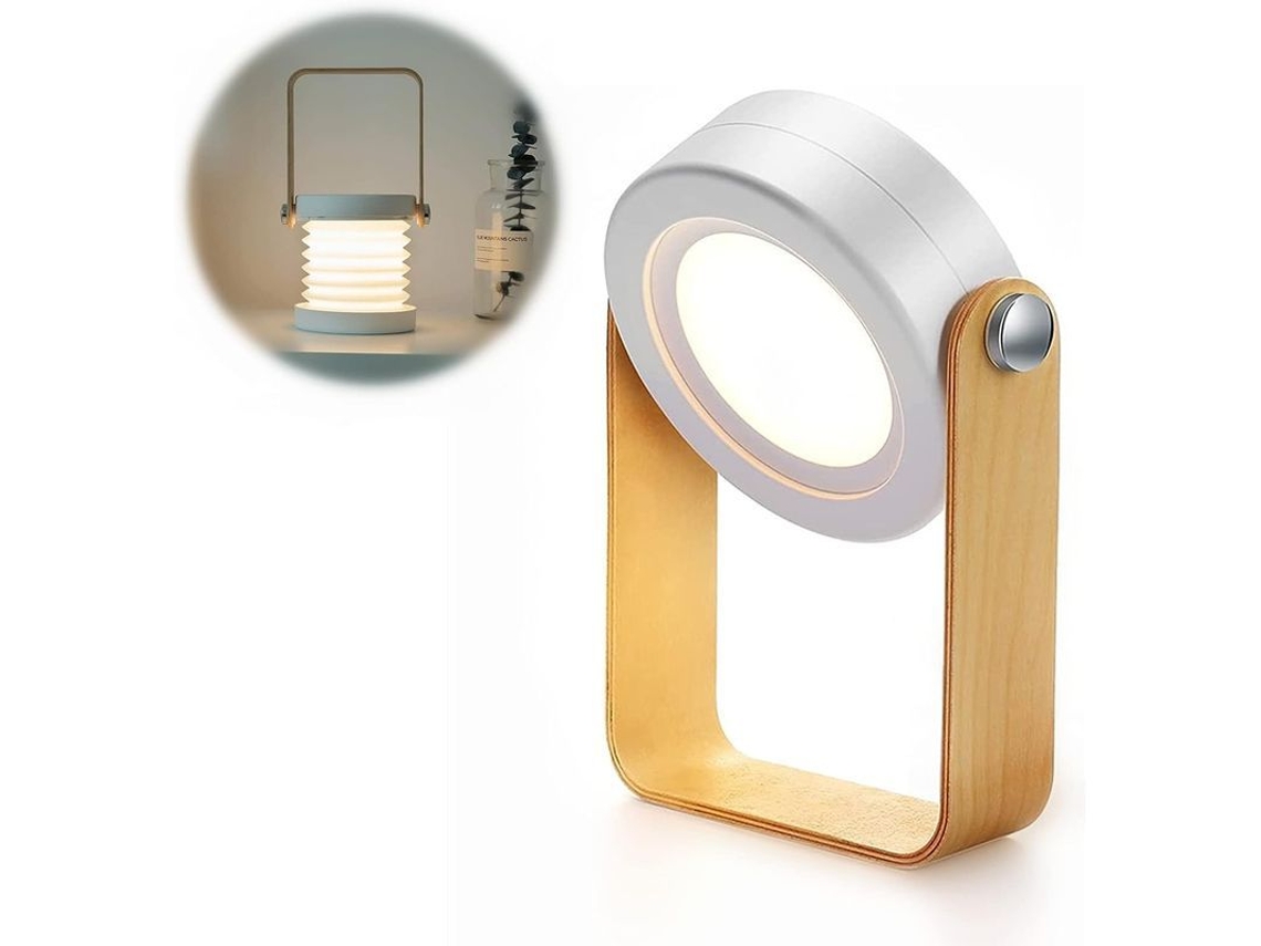 Linterna Led Plegable Con Carga Usb, Linterna Multifuncional Con Mango De Madera.