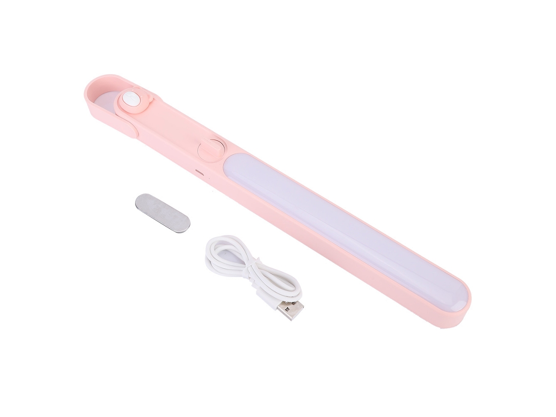 2026-luz Led Portátil De Gabinete Recargable Por Usb Con Succión Magnética Ahorro De Energía 5w Rosa Para Armario Hogar