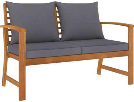 Banco de jardín VIDAXL Gris Madera de acacia (120x60.5x81 cm)