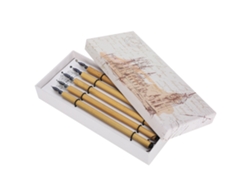 Kit De Pluma De Inmersión De Bambú Vintage Para Caligrafía Y Dibujo, 5 Piezas, Útiles Escolares