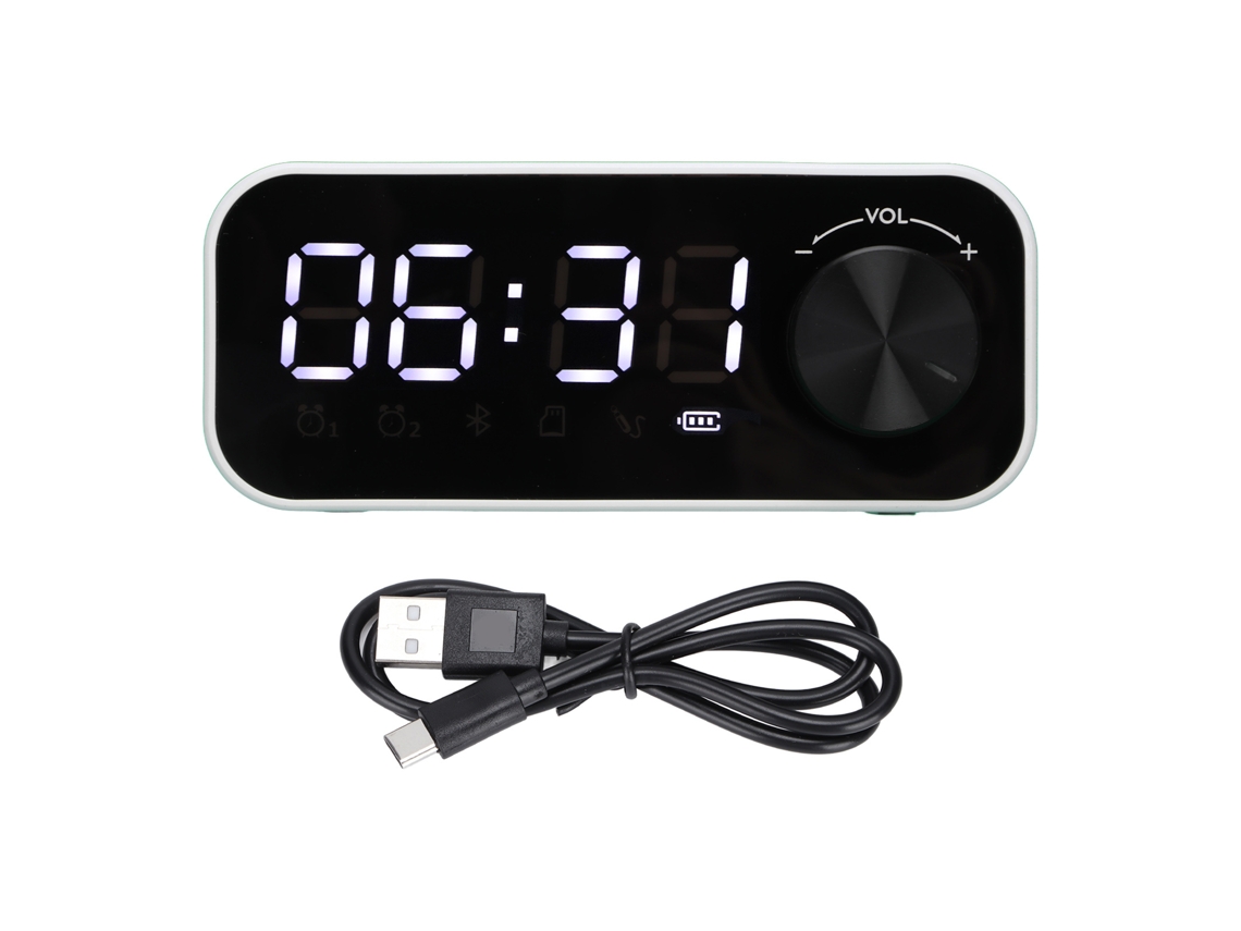 Despertador con radio y altavoz portátil