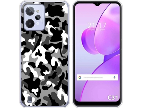 Carcasa para Realme C31 TUMUNDOSMARTPHONE Dibujos Snow Camuflaje Multicolor