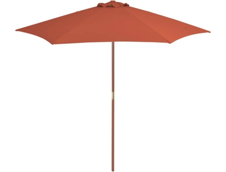 vidaXL Sombrilla de jardín con palo de madera 270 cm terracota