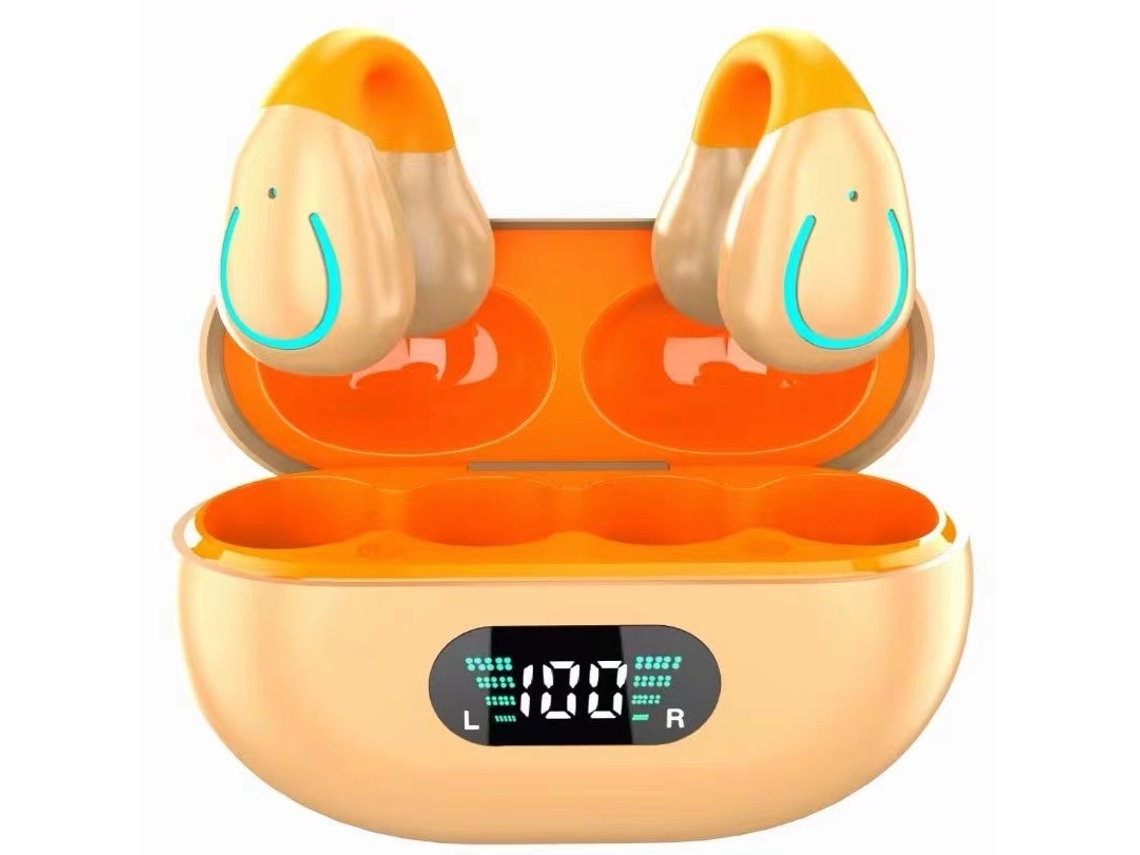 Auriculares Bluetooth Con Clip Yuysan Q71, Deportivos, Inalámbricos, De Conducción Ósea, Color Caqui Y Naranja