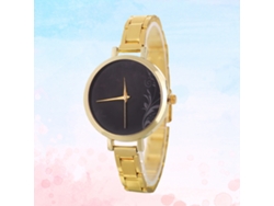 Reloj De Pulsera De Cuarzo Zhoulianfa Con Brazalete De Acero De Estilo Dorado Sencillo.