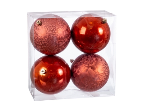 Bolas de Navidad Cobre Plástico 10 x 10 x 10 cm (4 Unidades)