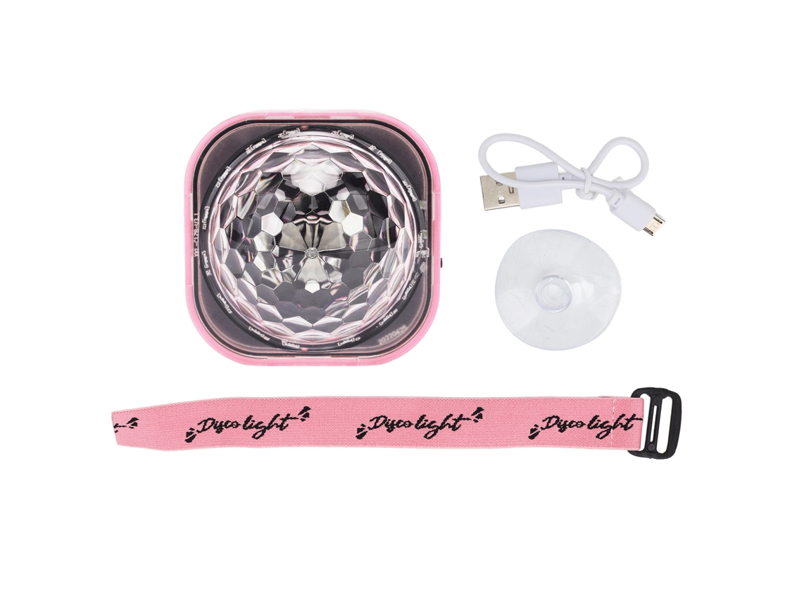 2026-pulsera Luminosa Ambiental Rgb Para Muñeca Colorida Bola Luces Escenario Carro Ktv Boda Con Caparazón Rosa