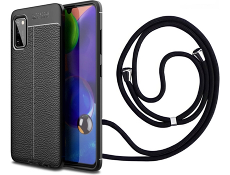 Funda Samsung A41 Rugged Leather con Collar Negro