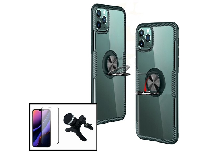 Kit Funda, Protector 5D y Soporte Magnético Coche iPhone SE New 2020 3x1 Clear Armor