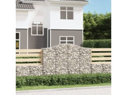 Cestas de gaviones arqueadas (3 unidades, 200 x 50 x 140/160 cm, hierro galvanizado, WSD64825) Lovely Home