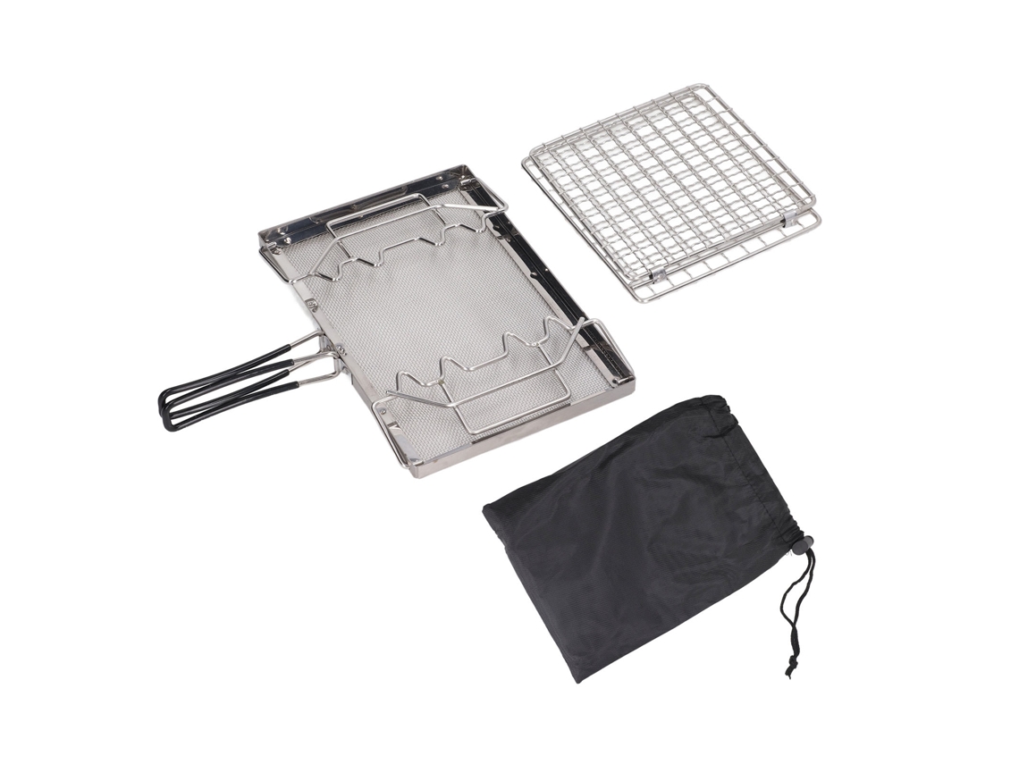 Tostadora Portátil Plegable De Acero Inoxidable Para Camping, Estable Para Usar En Fogones Al Aire Libre Y Picnics.