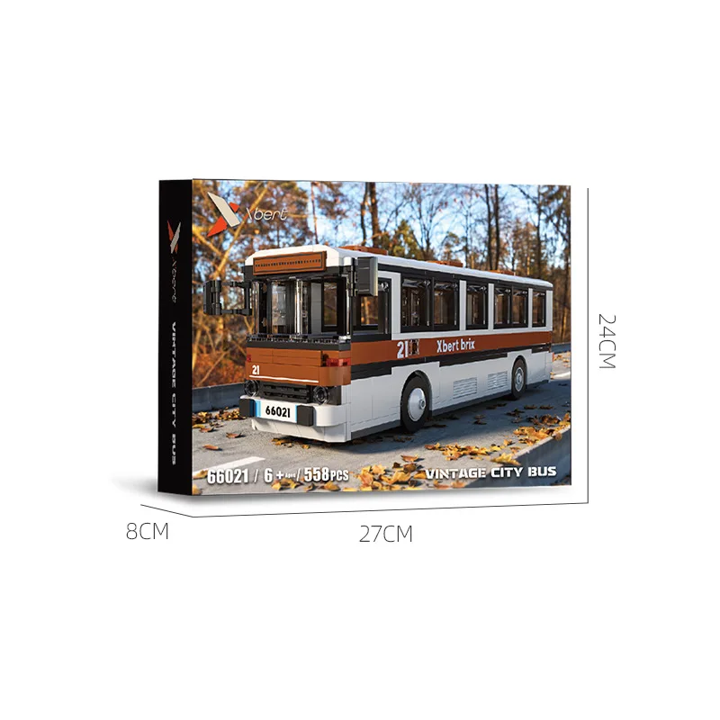 (66021) Juguete De Exhibición De Modelo De Bloque De Construcción De Autobús Urbano Retro Británico
