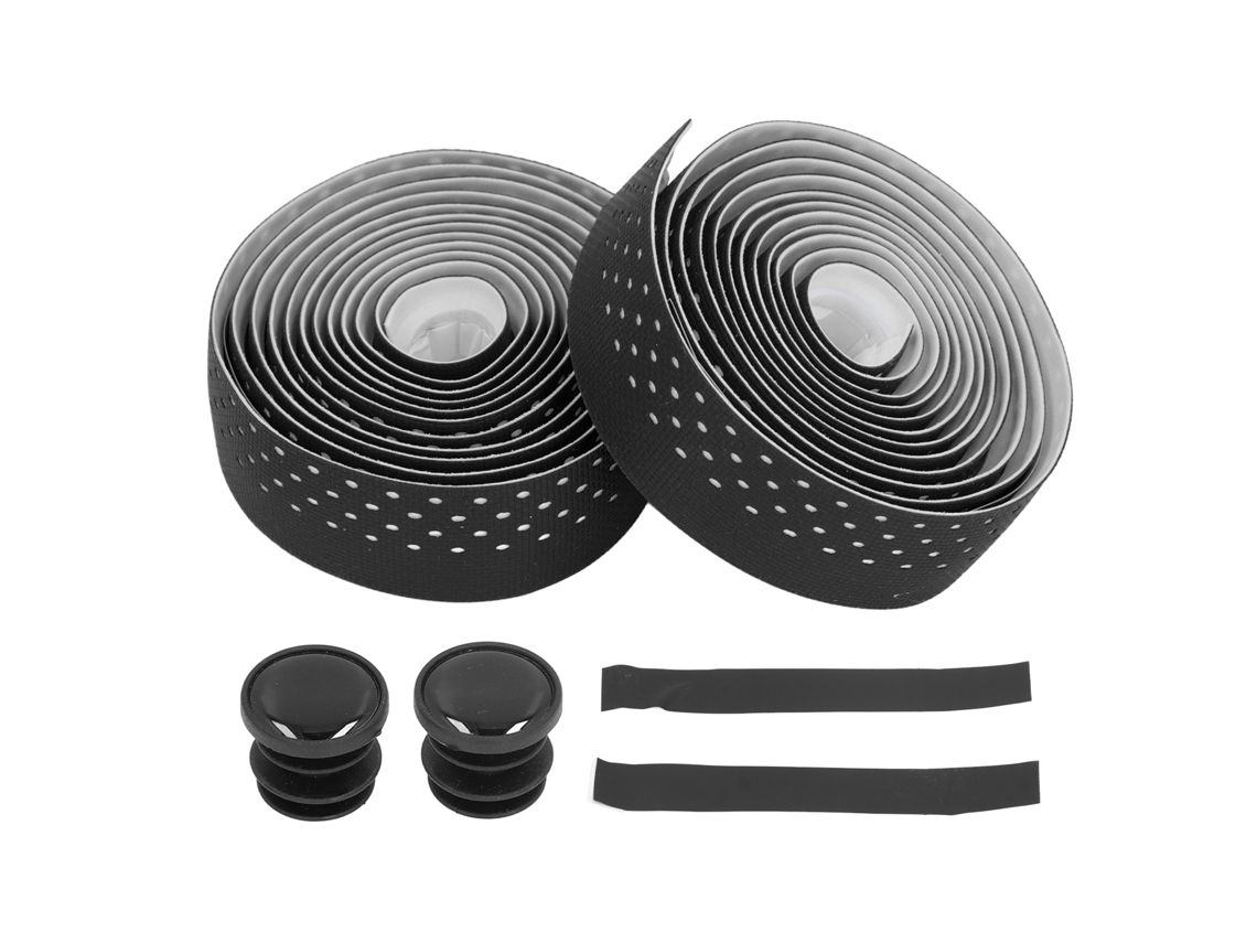Omni-2pcs Cinta Para Manillar De Bicicleta De Carretera Antideslizante Cubre Manillas De Ciclismo Para Viaje Cómodo Negro