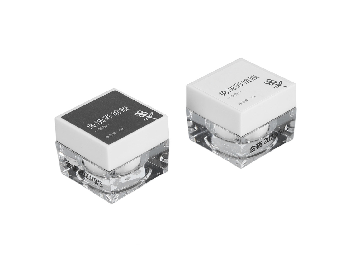 Omni-2pcs Gel De Pintura Para Uñas Negro Y Blanco Alta Densidad Portátil Sin Borrar Para Arte De Uñas