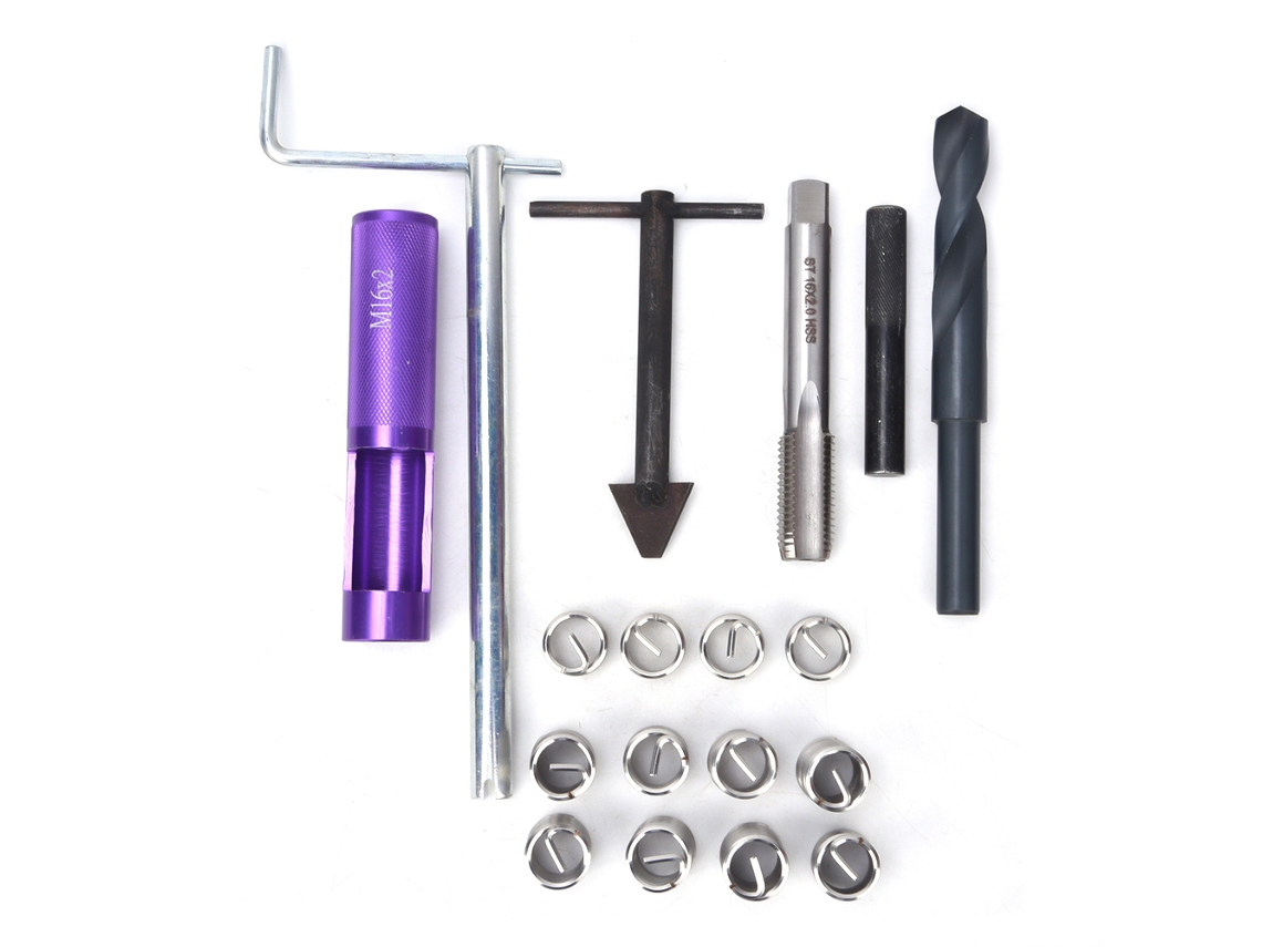 Kit De Reparación De Roscas M16 X 2.0 Con 12 Casquillos Para Tornillos (1d, 1.5d, 2d) Para Roscas Dañadas.